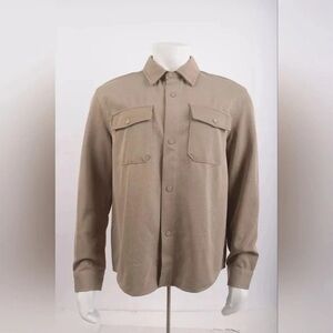 Zara Mens Stretch Overshirt Shirt Snap Front Tan
Brown
